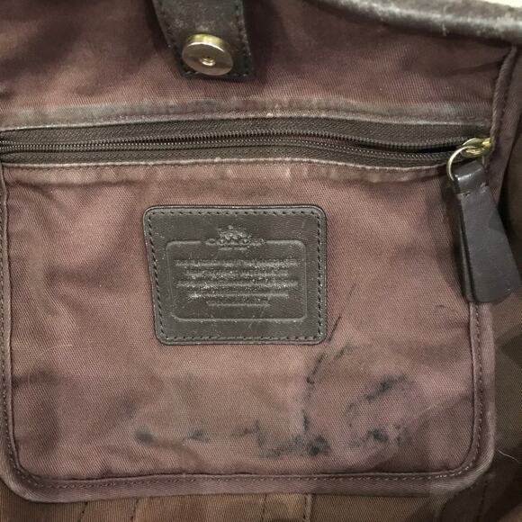 Coach Hadley Duffle Handbag Tote in brown signature canvas brown leather trim - Picture 5 of 6